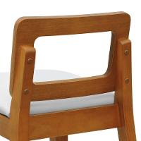 Banqueta Média River Madeira Maciça - Amêndoa Assento Estofado Corano Bege - 3