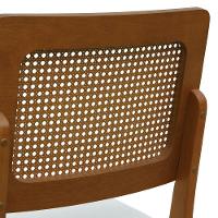 Kit 2 Cadeiras Madeira Maciça Lyon Encosto Telinha Amêndoa - Amêndoa Assento Estofado Corano Bege