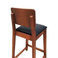 Banqueta Lyon Madeira Maciça Com Encosto Anatômico E Assento Estofado Com 68cm Altura - Amêndoa Corano Preto - 7