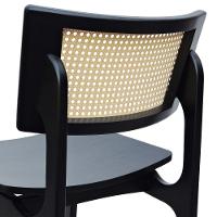 Banqueta Alta Bistrô Apollo Encosto Telinha Natural E Assento Anatômico - Preto Madeira - 2