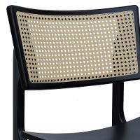 Banqueta Alta Bistrô Apollo Encosto Telinha Natural E Assento Anatômico - Preto Madeira - 5