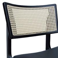 Banqueta Alta Bistrô Apollo Encosto Telinha Natural E Assento Anatômico - Preto Estofado Corano Preto - 3