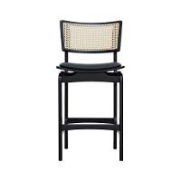 Banqueta Alta Bistrô Apollo Encosto Telinha Natural E Assento Anatômico - Preto Estofado Corano Preto - 6