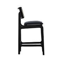 Banqueta Alta Bistrô Apollo Encosto Telinha Natural E Assento Anatômico - Preto Estofado Corano Preto - 7