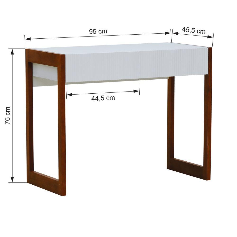 Aparador-escrivaninha Ondas 2 Gavetas - Amêndoa Branco - 2