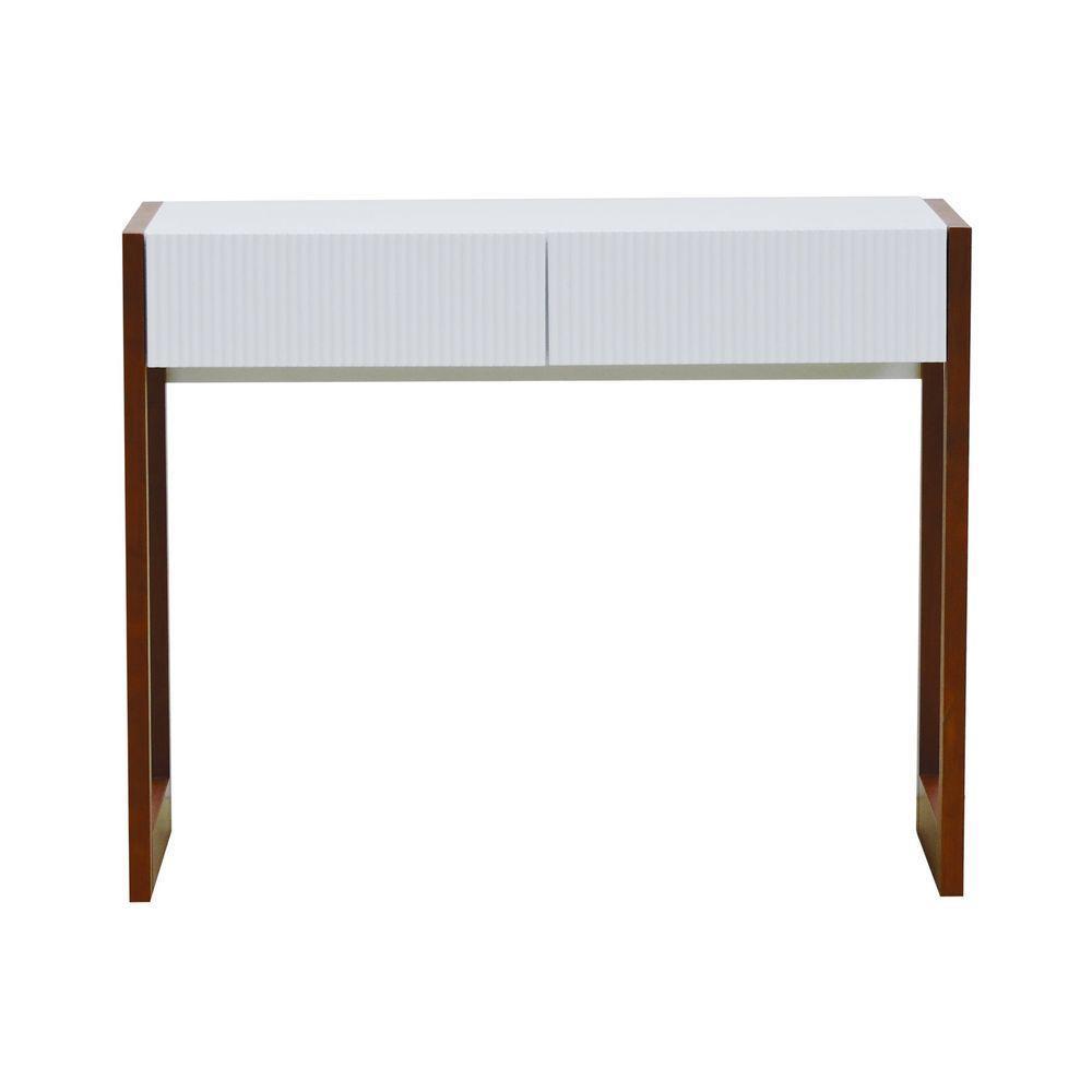 Aparador-escrivaninha Ondas 2 Gavetas - Amêndoa Branco - 3