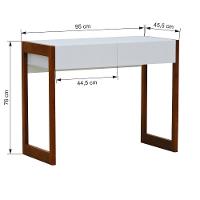 Aparador-escrivaninha Ondas 2 Gavetas - Amêndoa Branco - 2