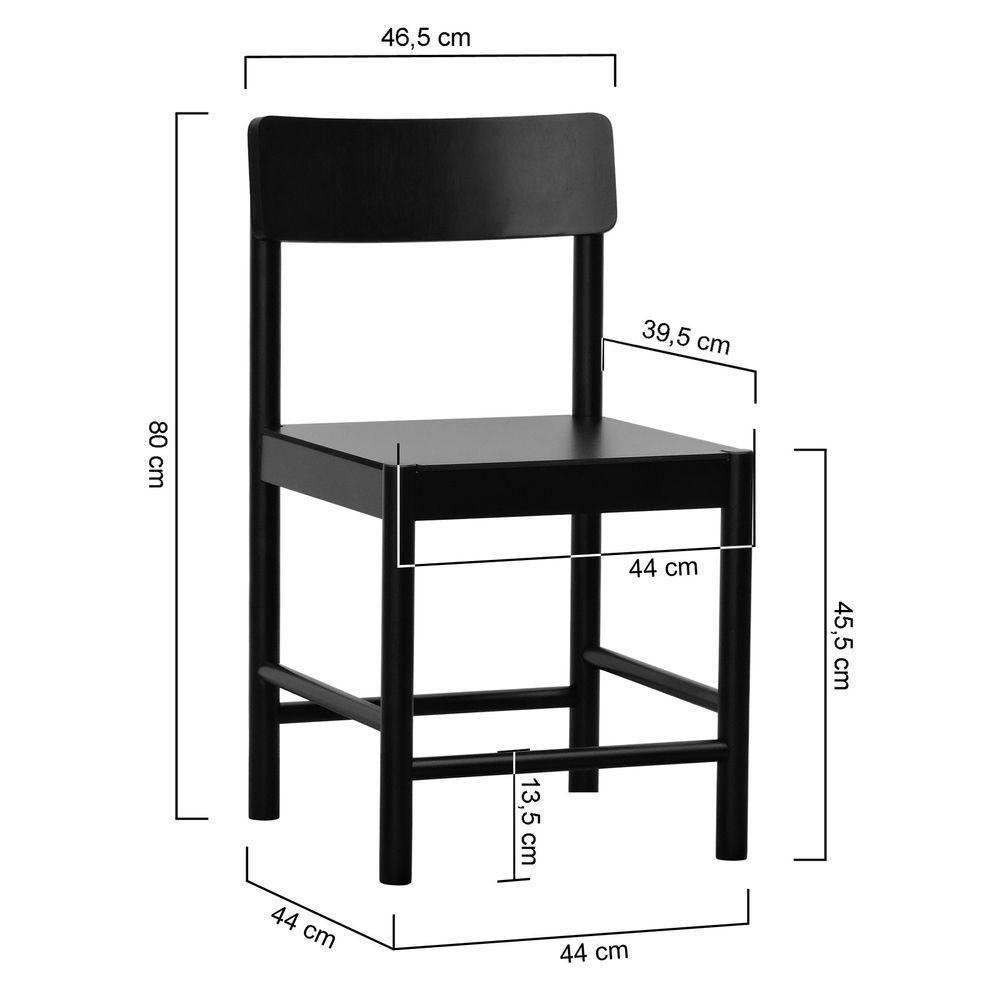 Cadeira Amber Madeira Maciça - Preto Assento Mdf Bp Na Cor Preta - 3