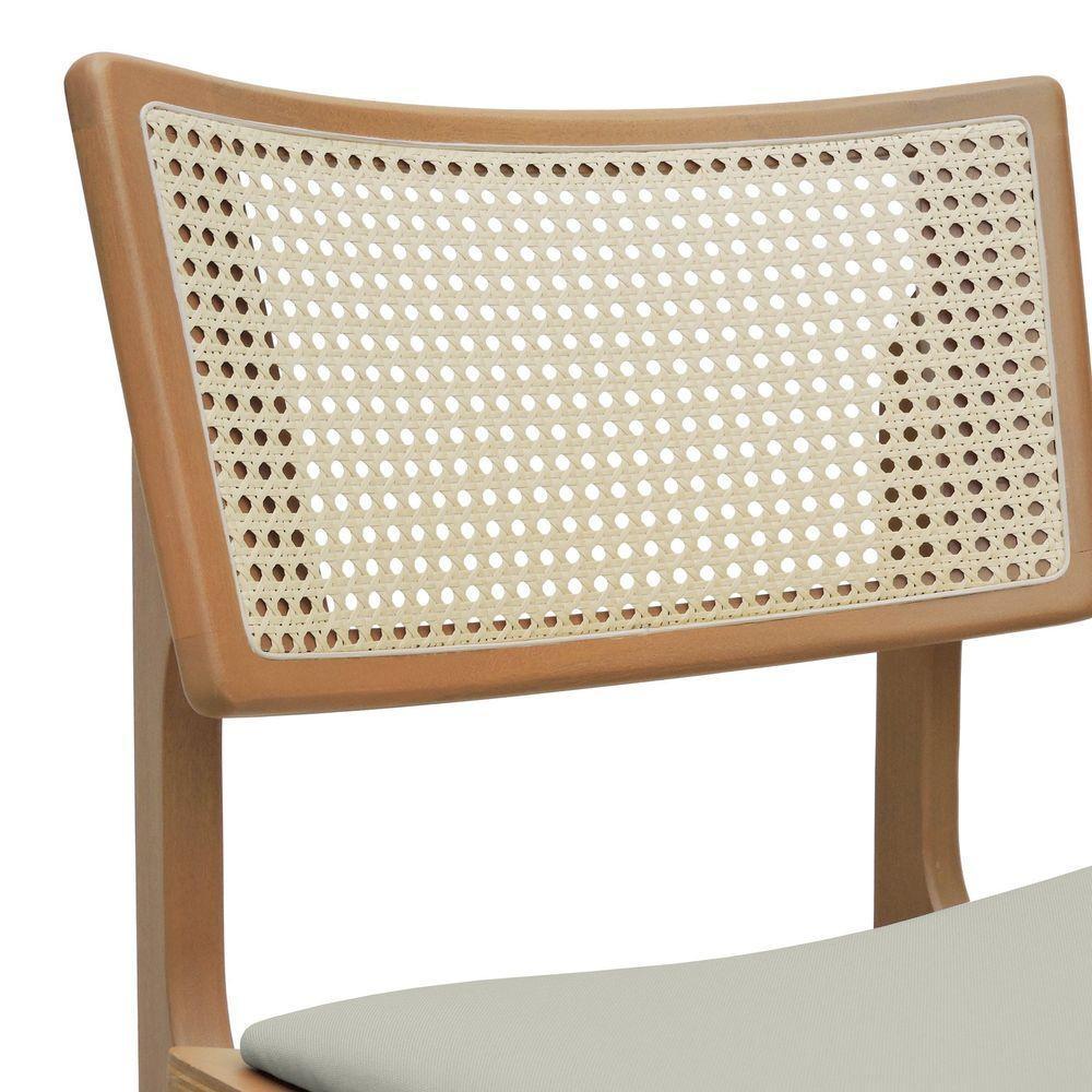 Banqueta Alta Bistrô Apollo Encosto Telinha Natural E Assento Anatômico - Natural Estofado Linho Bege - 7