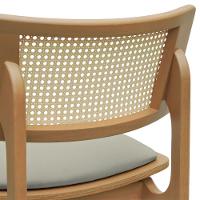 Banqueta Alta Bistrô Apollo Encosto Telinha Natural E Assento Anatômico - Natural Estofado Linho Bege