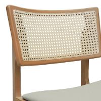 Banqueta Alta Bistrô Apollo Encosto Telinha Natural E Assento Anatômico - Natural Estofado Linho Bege - 7