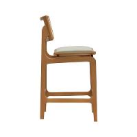 Banqueta Alta Bistrô Apollo Encosto Telinha Natural E Assento Anatômico - Natural Estofado Linho Bege - 8