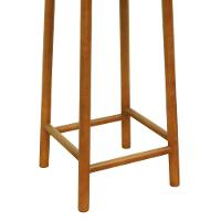 Banco Alto Amber Madeira Maciça - Amêndoa Assento Estofado Linho Cinza Mescla Impermeável - 5