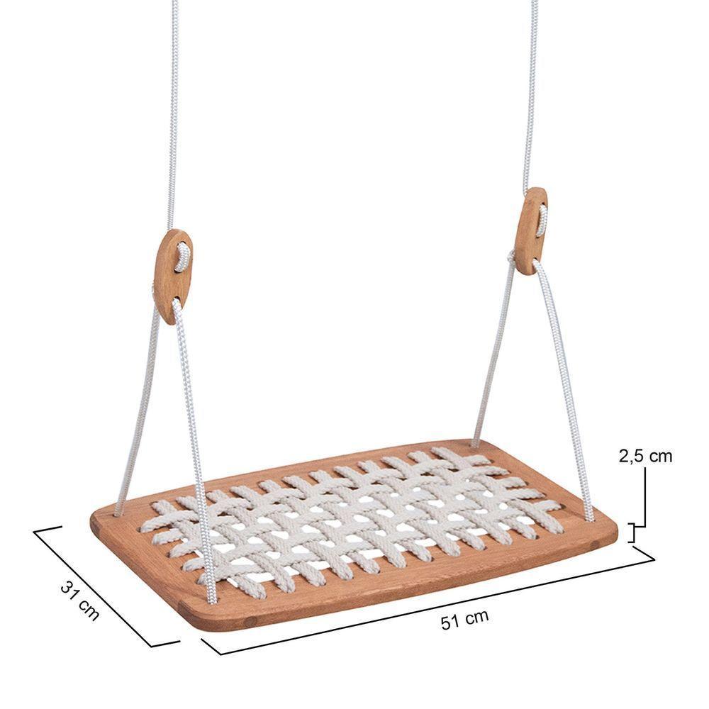Balanço Garden Com Assento Em Corda Trançada Natural-bege - 3