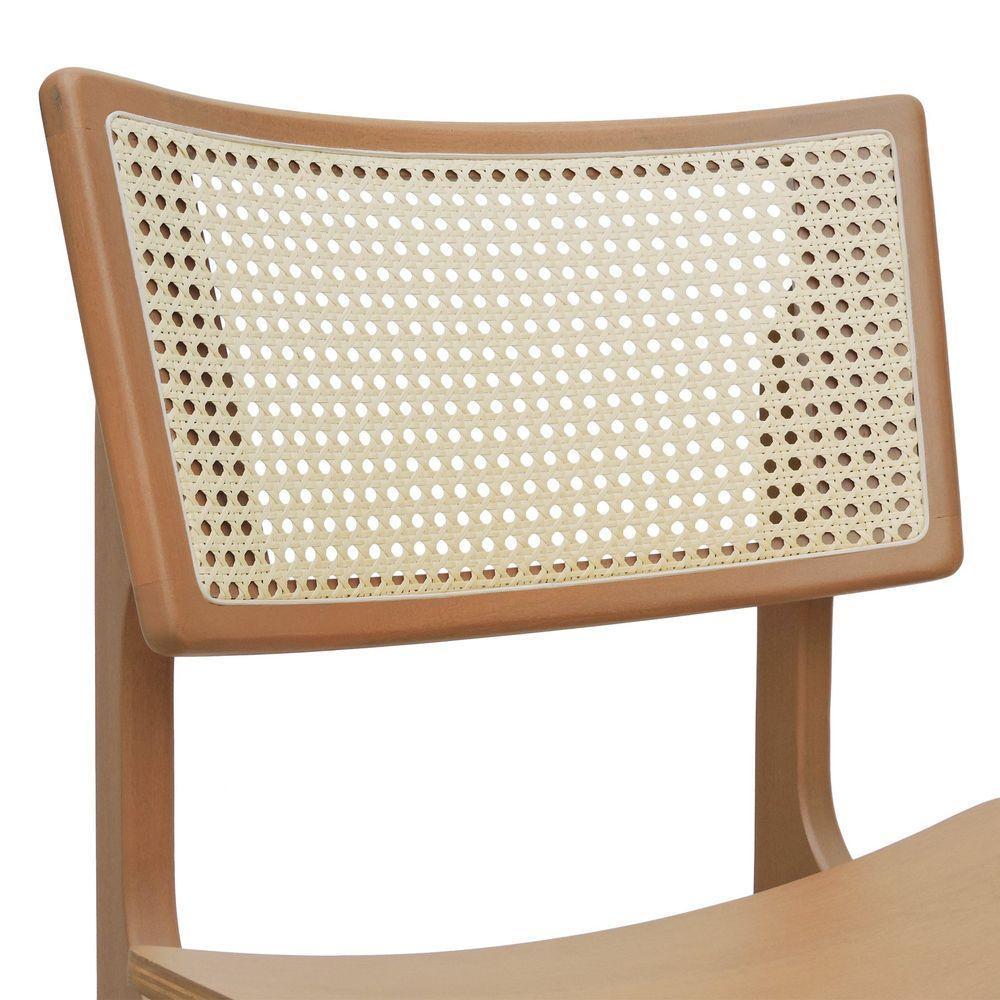 Banqueta Alta Bistrô Apollo Encosto Telinha Natural E Assento Anatômico - Natural Madeira - 2