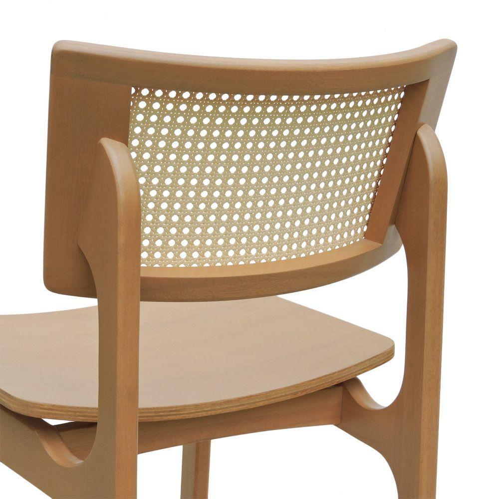 Banqueta Alta Bistrô Apollo Encosto Telinha Natural E Assento Anatômico - Natural Madeira - 6