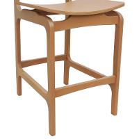 Banqueta Alta Bistrô Apollo Encosto Telinha Natural E Assento Anatômico - Natural Madeira - 3