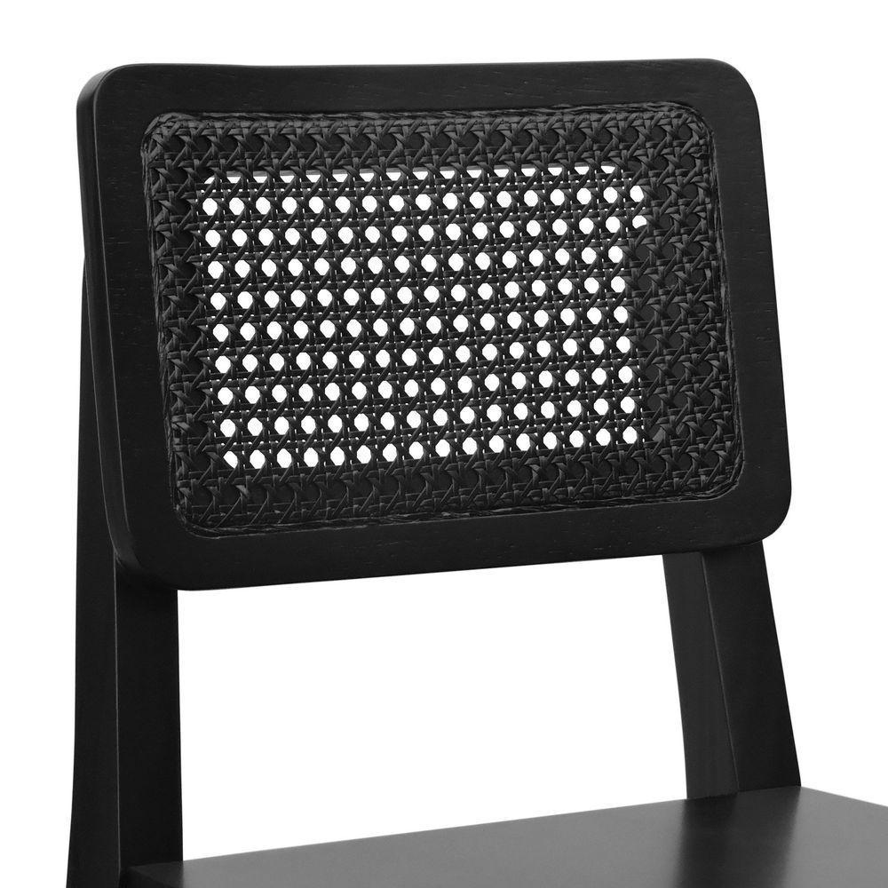 Banqueta Gabi Madeira Maciça Encosto C- Telinha C- 68cm Altura - Preto Assento Madeira Preto - 4