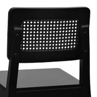 Banqueta Gabi Madeira Maciça Encosto C- Telinha C- 68cm Altura - Preto Assento Madeira Preto - 2