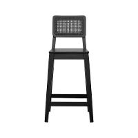 Banqueta Gabi Madeira Maciça Encosto C- Telinha C- 68cm Altura - Preto Assento Madeira Preto - 6