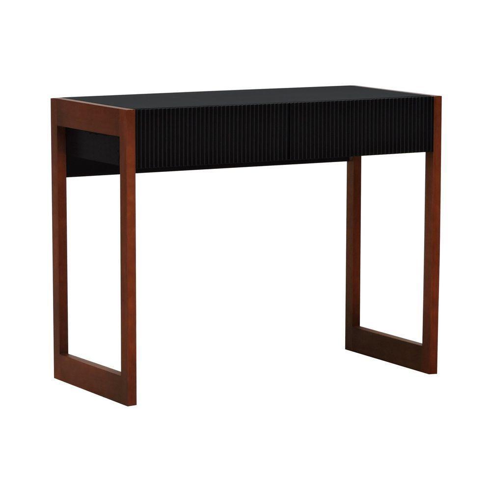 Aparador-escrivaninha Ondas 2 Gavetas - Amêndoa Preto - 1