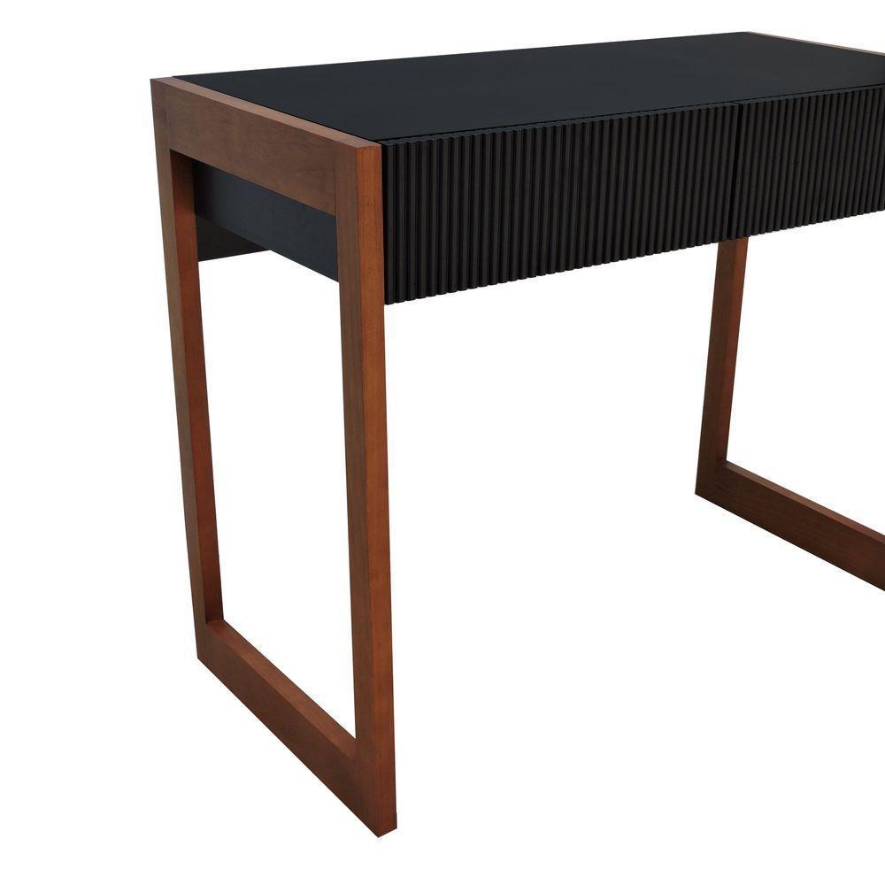 Aparador-escrivaninha Ondas 2 Gavetas - Amêndoa Preto - 4