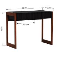 Aparador-escrivaninha Ondas 2 Gavetas - Amêndoa Preto - 2