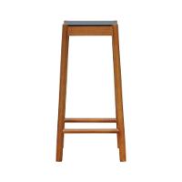 Banco Alto Amber Madeira Maciça - Amêndoa Assento Mdf Bp Na Cor Preta