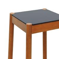 Banco Alto Amber Madeira Maciça - Amêndoa Assento Mdf Bp Na Cor Preta - 5