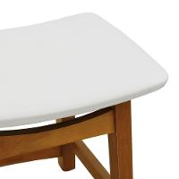 Banco Baixo Confort Madeira Maciça Assento Anatômico - Amêndoa Estofado Corano Bege - 2