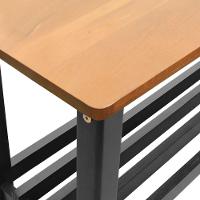 Banco Sapateira Viena Madeira Maciça - Preto Assento Amêndoa Madeira - 2