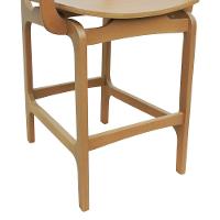 Banqueta Alta Bistrô Apollo Com Braços Encosto Telinha Natural E Assento Anatômico - Natural Madeira - 5