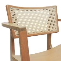 Banqueta Alta Bistrô Apollo Com Braços Encosto Telinha Natural E Assento Anatômico - Natural Madeira - 7