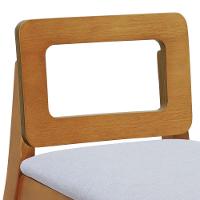 Banqueta Média River Madeira Maciça - Amêndoa Assento Estofado Linho Bege Mescla Impermeável - 5