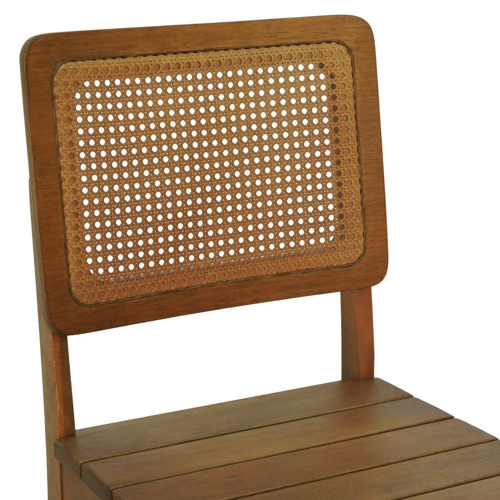 Kit 2 Cadeiras Madeira Maciça Lyon Encosto Telinha Amêndoa - Amêndoa Assento Ripado Amêndoa - 2