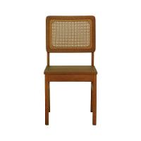 Kit 2 Cadeiras Madeira Maciça Lyon Encosto Telinha Amêndoa - Amêndoa Assento Ripado Amêndoa