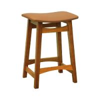 Banco Médio Confort Madeira Maciça Assento Anatômico - Amêndoa Estofado Corano Caramelo - 1