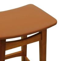 Banco Médio Confort Madeira Maciça Assento Anatômico - Amêndoa Estofado Corano Caramelo - 3