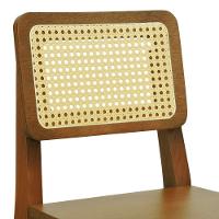 Banqueta Gabi Madeira Maciça Encosto Telinha C- 68cm Altura - Amêndoa Assento Amêndoa Madeira