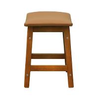 Banco Baixo Confort Madeira Maciça Assento Anatômico - Amêndoa Estofado Corano Caramelo - 3