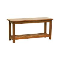 Banco Sapateira Viena Madeira Maciça - Amêndoa Assento Amêndoa Madeira - 1