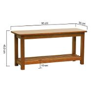 Banco Sapateira Viena Madeira Maciça - Amêndoa Assento Amêndoa Madeira - 6