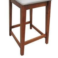 Banqueta Lyon Madeira Maciça Com Encosto Anatômico E Assento Estofado Com 68cm Altura - Amêndoa Corano Bege - 7