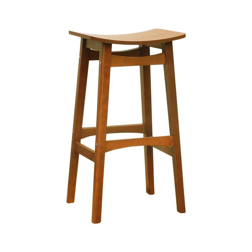 Banco Alto Confort Madeira Maciça Assento Anatômico - Amêndoa Madeira - 1