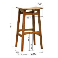 Banco Alto Confort Madeira Maciça Assento Anatômico - Amêndoa Madeira - 2