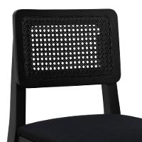 Banqueta Gabi Madeira Maciça Encosto C- Telinha C- 68cm Altura - Preto Assento Estofado Linho Preto Textura - 7