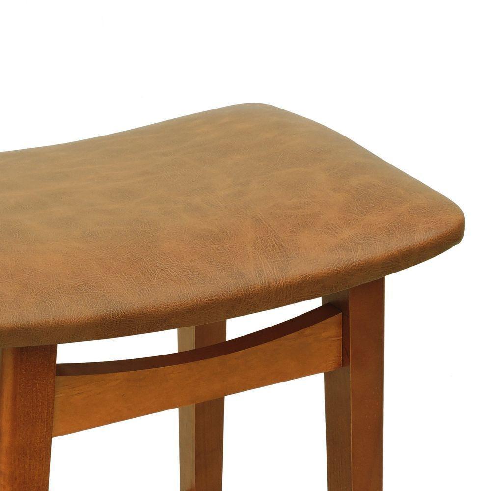 Banco Alto Confort Madeira Maciça Assento Anatômico - Amêndoa Estofado Corano Marrom Mescla - 3