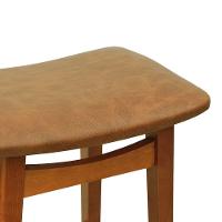 Banco Alto Confort Madeira Maciça Assento Anatômico - Amêndoa Estofado Corano Marrom Mescla - 3