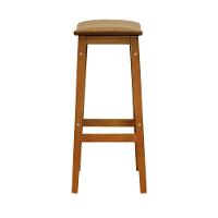 Banco Alto Confort Madeira Maciça Assento Anatômico - Amêndoa Estofado Corano Marrom Mescla - 5