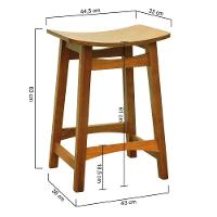 Banco Médio Confort Madeira Maciça Assento Anatômico - Amêndoa Madeira